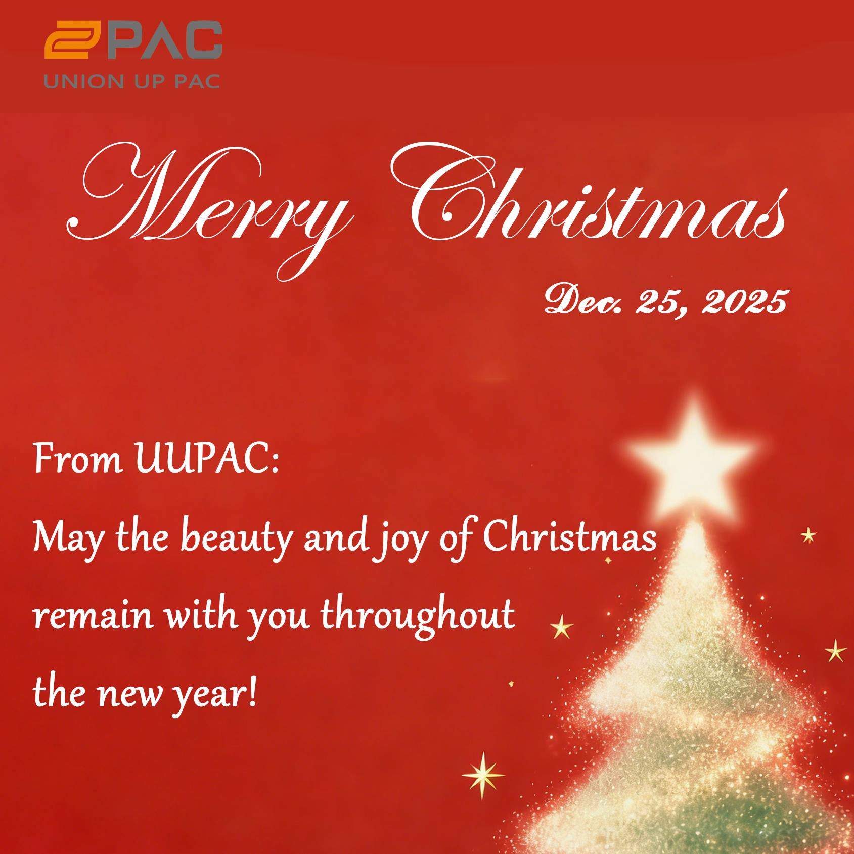 L'UUPAC d'Anhui adresse ses vœux chaleureux de Noël et de Nouvel An et exprime sa gratitude pour ses partenariats mondiaux dans le domaine des équipements intelligents.
